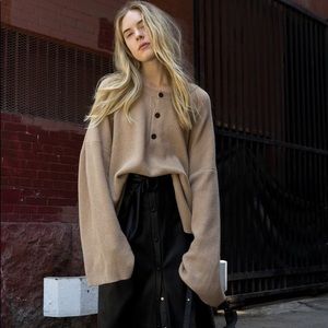 NANUSHKA LAMÉ BETA KNIT SWEATER